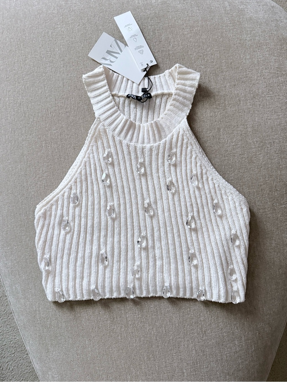 Zara Cropped Knit Top - New